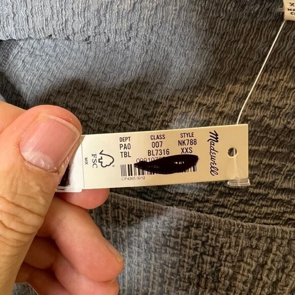 Madewell $50 Popcorn Top in Teapot Blue Size XXS NK788 - Picture 5 of 8